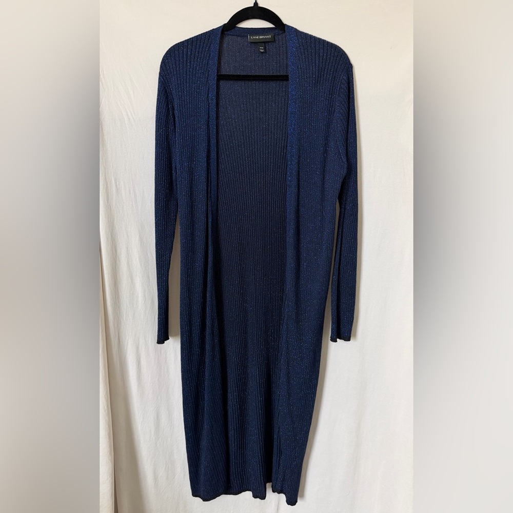 Lane Bryant Elegant Blue Long Sleeve Dress